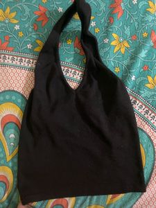 Chic Black Halter Neck backless Top