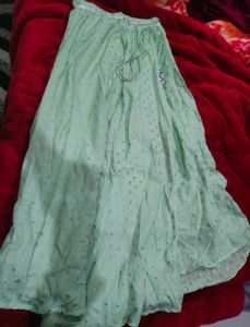 Stylish Mint Green Crop Top &amp; Skirt Set