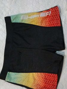 swiming trunk SHIFTER Black Shorts with Rainbow Ac