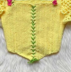 Crochet Puff Sleeve Crop Top