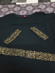 Elegant Black top with Sequins work