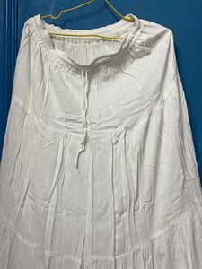 Boho Tiered White Maxi Skirt