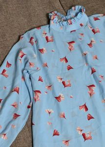 printed blue relaxed fit dress