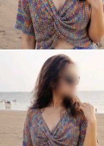 Deep knit top