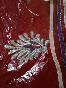 Elegant Red Embroidered Saree