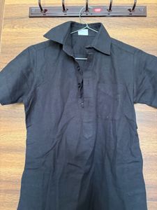 Classic Black Short Sleeve Kurta