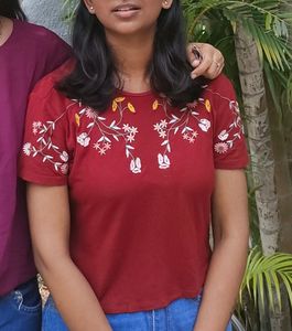 Maroon Crop Top