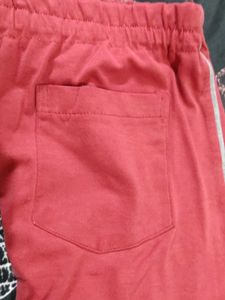 Red Casual Track Pants