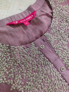Pink Chanderi Silk Kurta Set