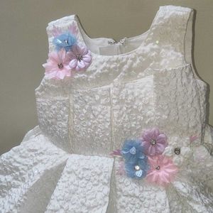 Adorable Baby Girl's White Frock