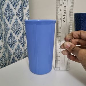 Vintage Blue Plastic Tumblers - Set of 2