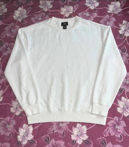 H&M White Crewneck Sweatshirt