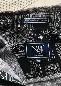 Stylish Black &amp; White Patterned Shirt