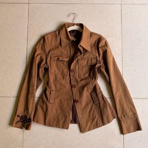 Brown Embroidered Jacket