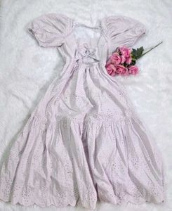 🌸 Cottagecore Eyelet Puff Sleeve Mini Dress | Sof