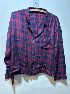 Red & Navy Plaid Flannel