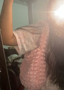 Cute Pink Textured Shoulder Bag