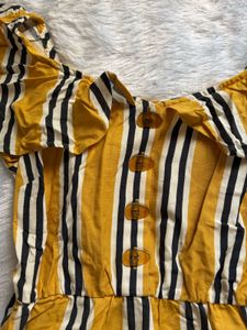 Striped Off-Shoulder Maxi Dress