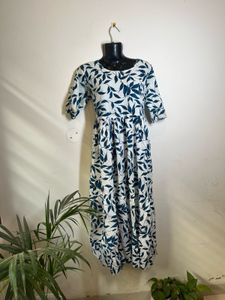 Leaf Print Midi Dress