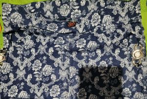 Stylish Blue Floral Print Jegging Pants