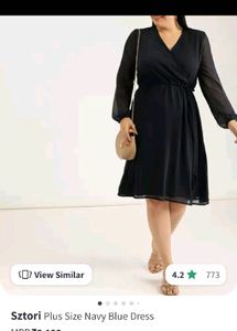 Navy Blue Wrap Dress