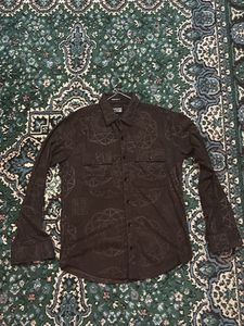 Men's Graphic Print Button-Up Shirt