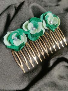 Green Flower Hair Combs