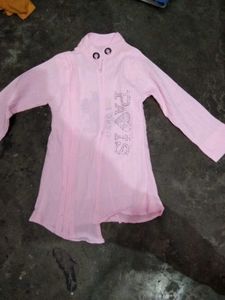Chic Pink Tunic Top with Paris Embellishments