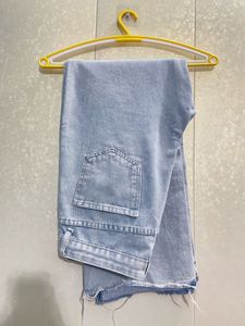 Pearl embellished high waist jeans