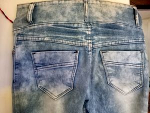 High Waisted Acid Wash Jeans