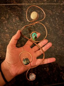 ARMCUFF with white &amp; turquoise stones