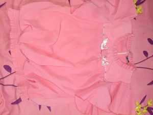 Women's Baby Pink Bell Sleeve Crop Top with Floral