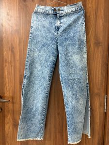 Vintage Acid Wash Wide Leg Jeans