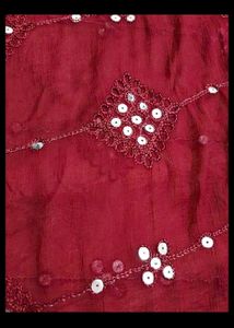Maroon Sequined Dupatta with Tassels