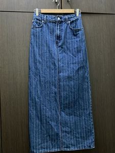 denim long skirt