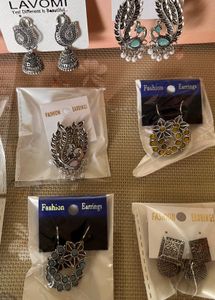 9 Assorted Jhumka &amp; Ethnic Earrings Set