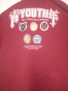 Red "Youth" Graphic T-Shirt