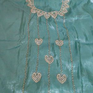 Elegant unstitched party wear suit, dress material