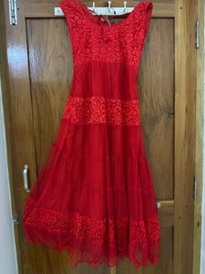 Elegant Red Ethnic Gown with duppta