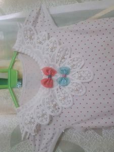 Polkadot cute Girl's Dress With Beautiful Neck