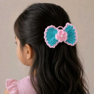 Red Crochet Rose Hair Clip