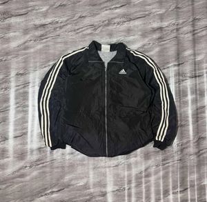 Adidas Black Jacket with White Stripes