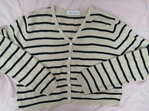 Striped V-Neck Cardigan