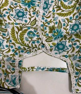 Floral Print kurti with lec pattern