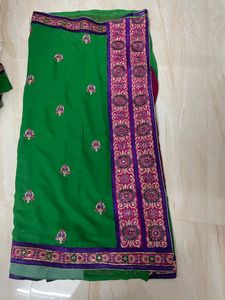 Green Colour Designer One Minute Saree