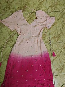 Bohemian Ombre Mirror Work Kurti