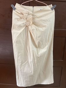 Zara Beige Knot Skirt