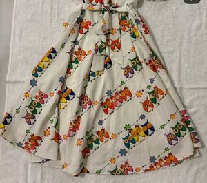 Cute Owl Print Cold Shoulder Dress