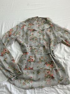 Vintage Floral Ruffle Blouse