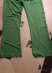 Green Ruffled Palazzo Pants